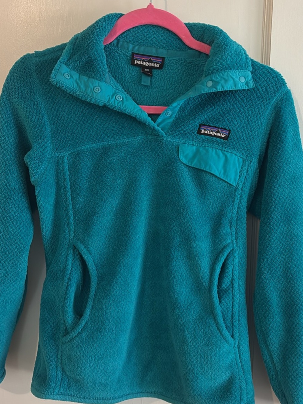 Patagonia Teal Quarter-Snap Fleece Pullover